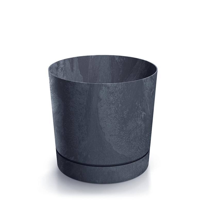 Doniczka z betonowym efektem Tubo P Beton Effect DPOP110E-S433 Antracytowy z podstawką