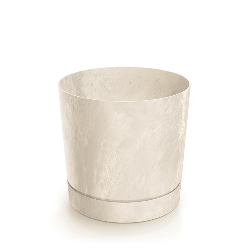 Doniczka z betonowym efektem Tubo P Beton Effect DPOP110E-CY700 Kremowy z podstawką